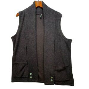 North River Womens  Sleeveless Open Front Knit Vest XL Dark Purple Black Blend P